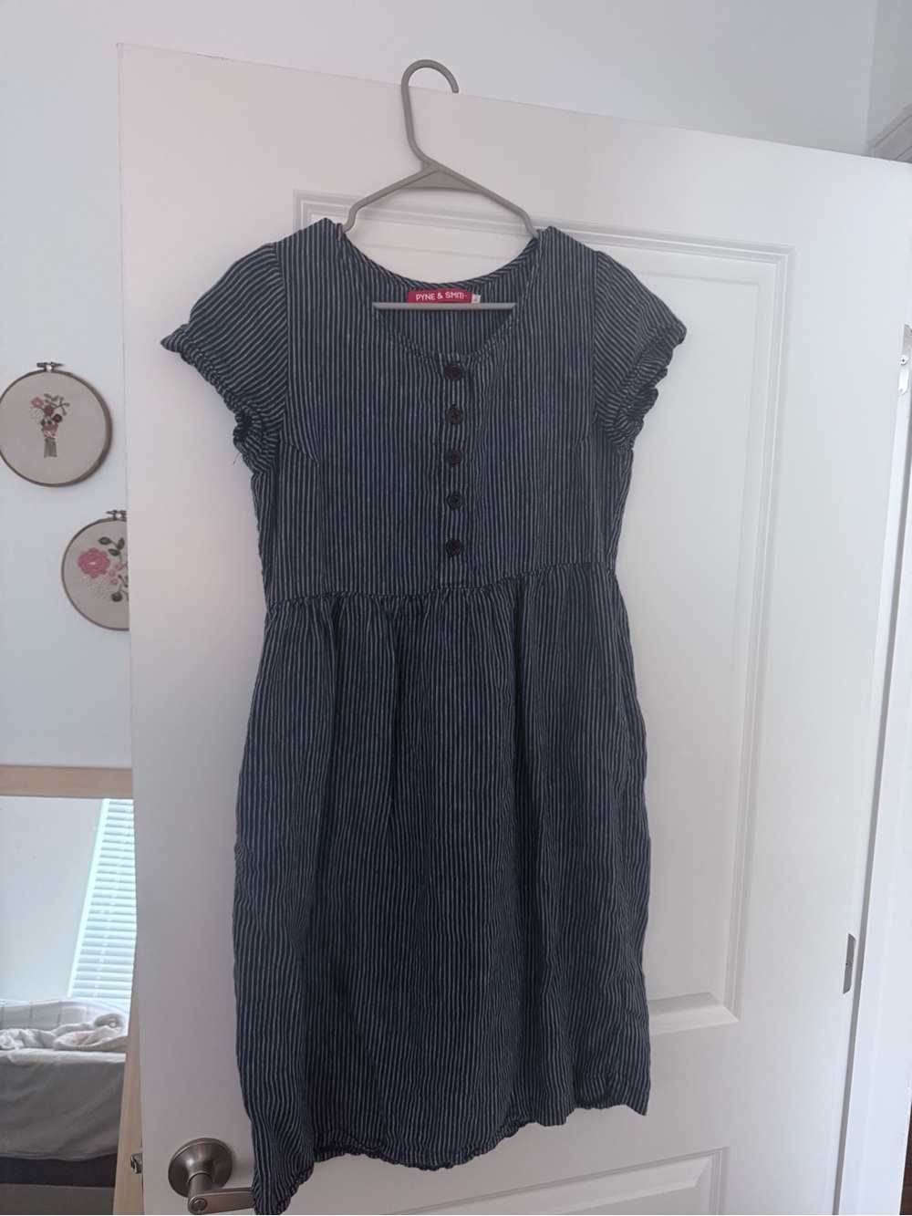 Striped Pyne & Smith Linen Dress